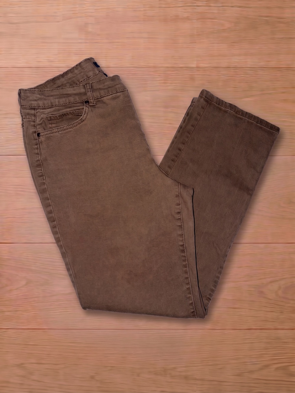 Bandolino Mandie Brown Stretch Straight Leg Pants Size 14 Brown Five Pocket